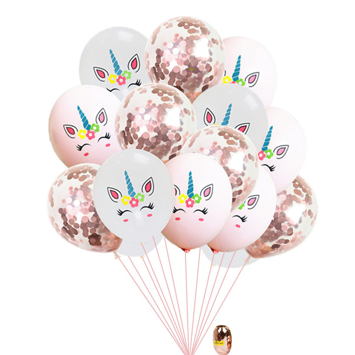 Wholesale Confetti Balloons Unicorn Latex Balloon Happy Birthday Party Supplies