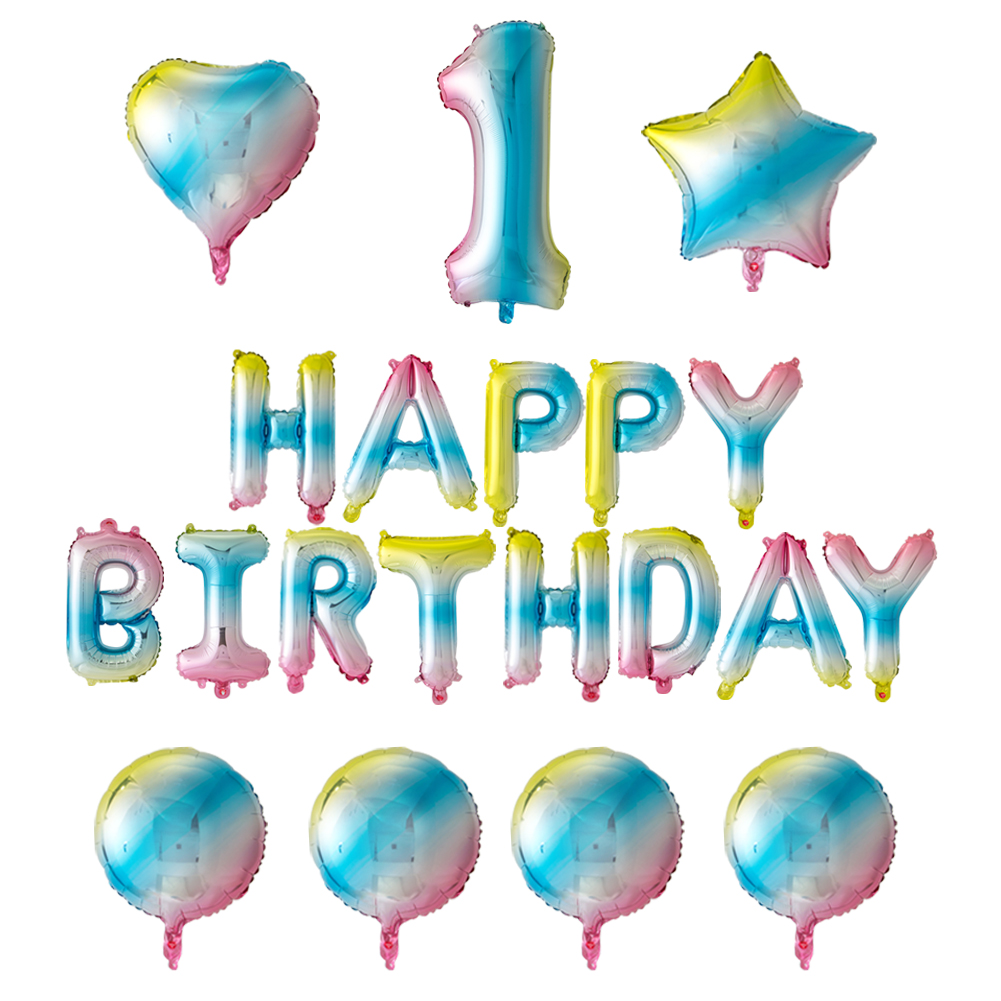 Happy Birthday Ballon Banner 32 Zoll Folienballons Zahlen Party Deko Set