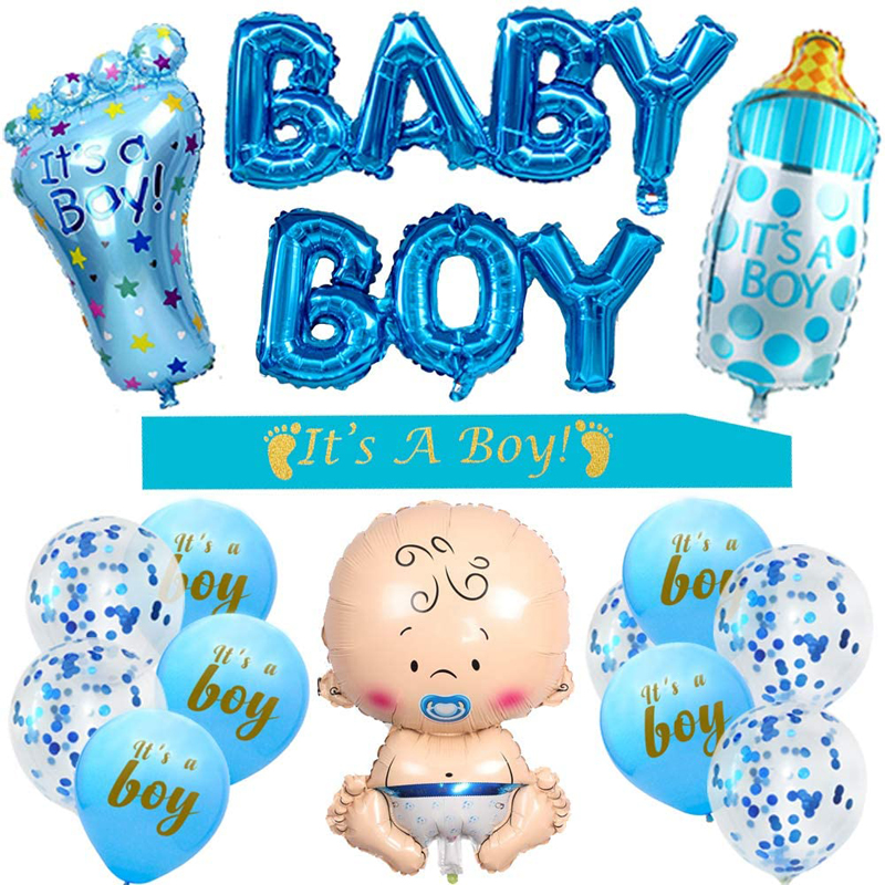 It is a Boy Baby Shower Decorations Sash Baby Boy Foil Balloons Large Baby Bottle Balloons