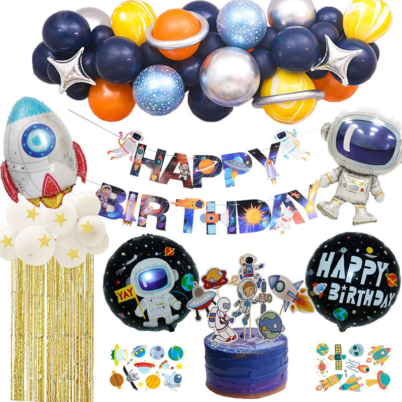 Space Birthday Decorations Outer Space Party Supplies for Boy Galaxy Space Theme Party Decorations
