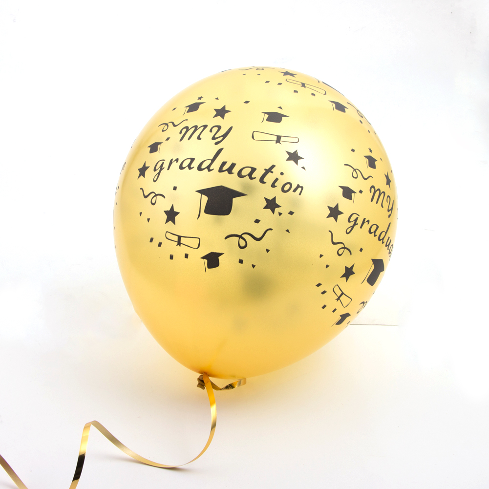 12inch Latex Balloon Graduation Metallic Balloons Gold Decoration for Graduation Party Supplies 