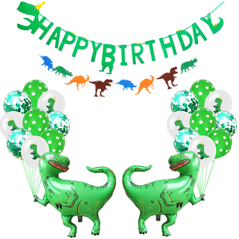Dinosaur Themed Happy Birthday Celebration Banners Dino Party Decorations Set