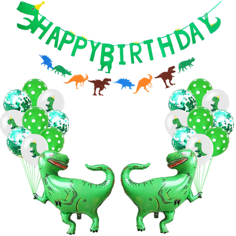 Dinosaur Themed Happy Birthday Celebration Banners Dino Party Decorations Set, China Dino Party Decorations, Dinosaur Birthday Banners wholesale