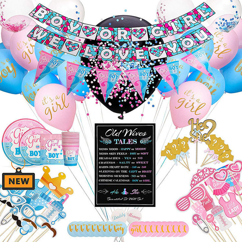 Baby Shower Decorations Gender Reveal Party Supplies Reveal Balloon Boy or Girl Banner, China Baby Shower Decorations, Gender Reveal wholesale