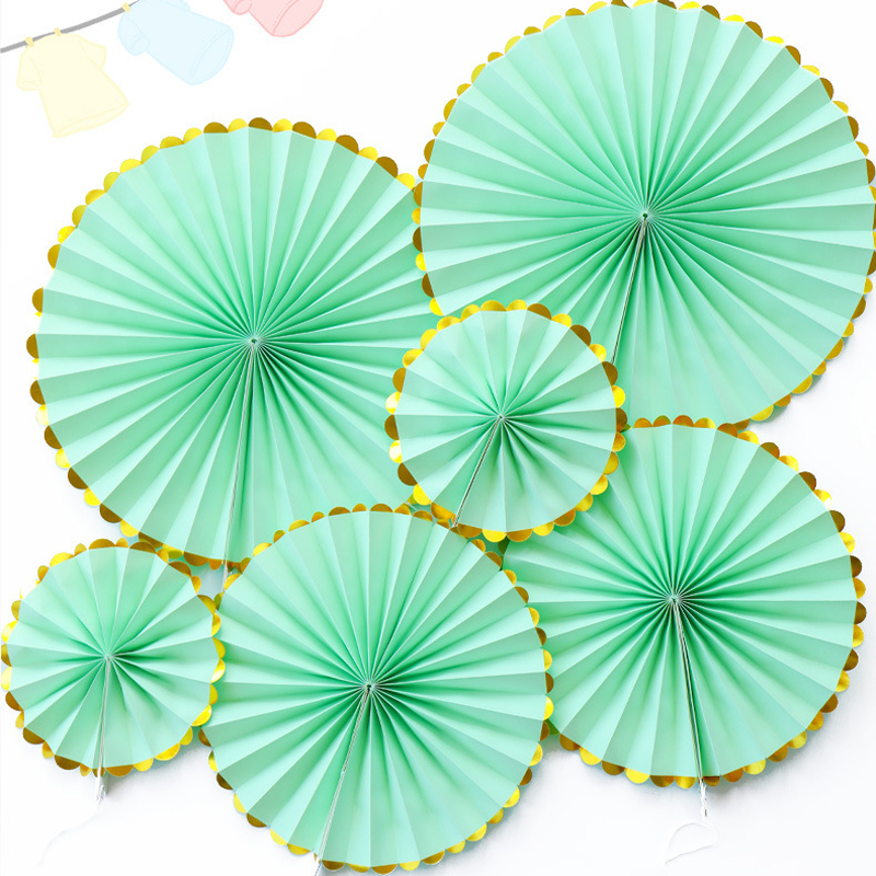 Paper Fans Party Set Hanging Paper Fans Garland for Fiesta Party Birthday Baby Shower Decor