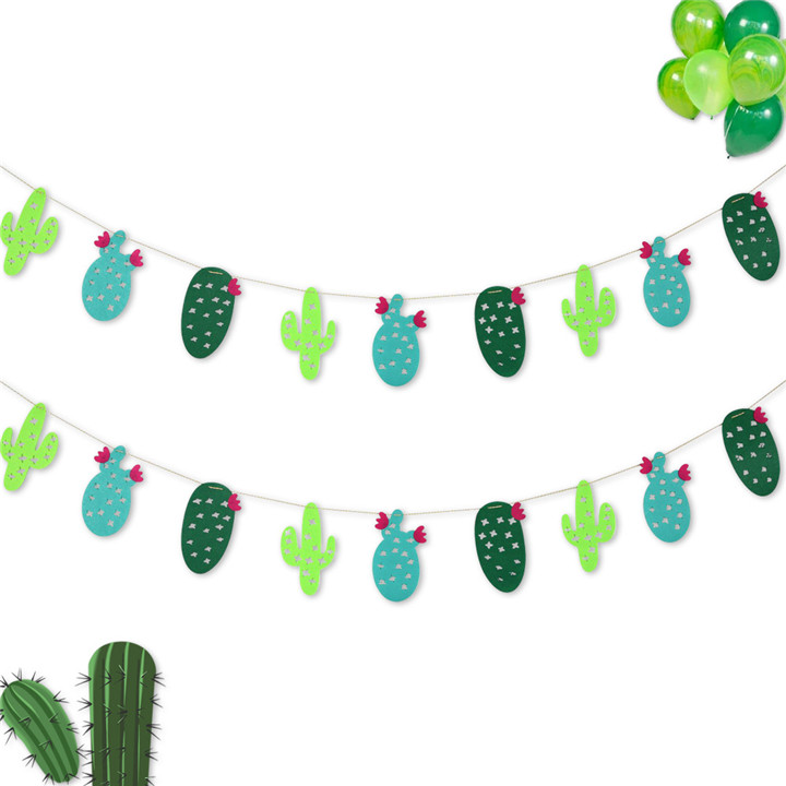 Summer Party Decoration Kit Cactus Garland Banner Wholesale Hanging Party Decorations Pack