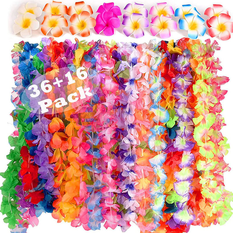 Perfect Hawaiian Luau Party Supplies Hawaiian Leis with Hawaiian Flower Hair Clips