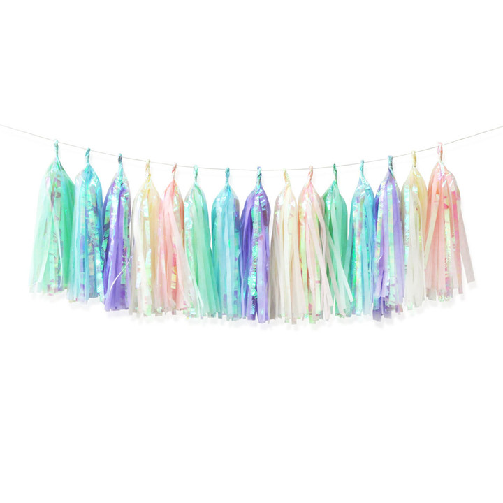 Rainbow Tassel Party Garland Decoration 12 Inch Long Tassels DIY Kit