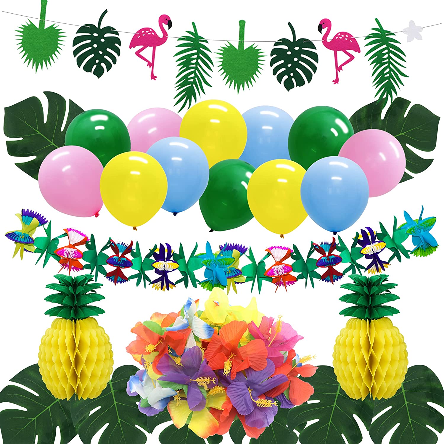 Summer Beach Pool Party Hawaiian Pineapple Party Decorations Luau Party Supplies Tropical Decor, China Luau Party Supplies, Tropical Theme wholesale