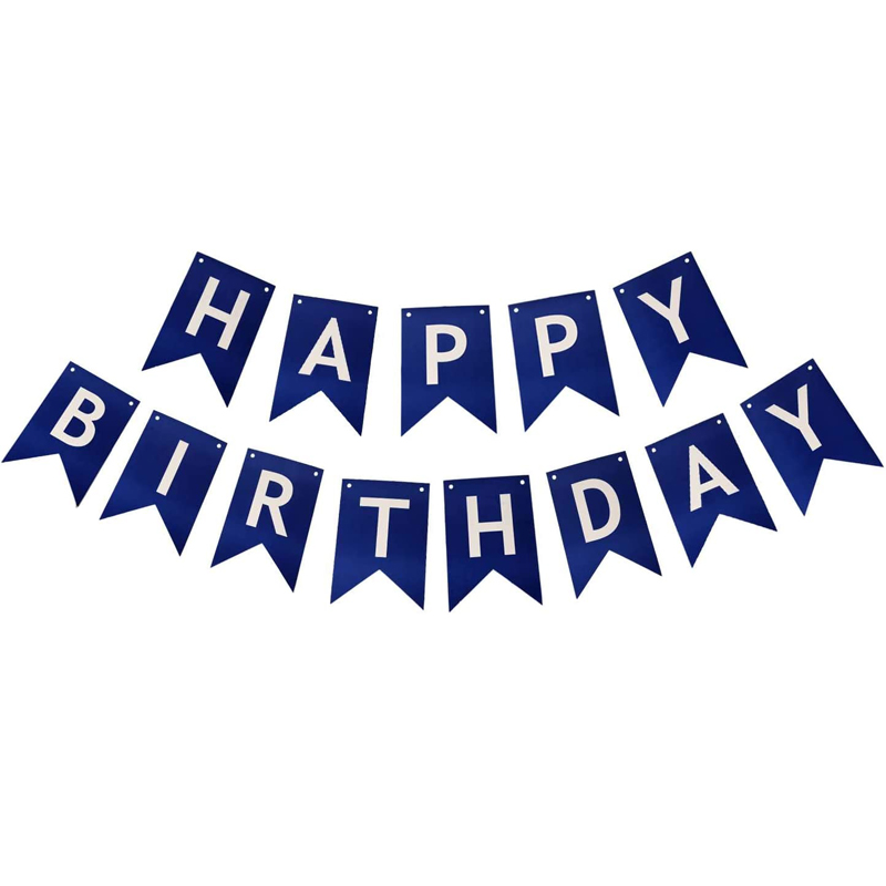 Birthday Banner Decoration DIY Party Decoration Navy Blue Happy Birthday Banners