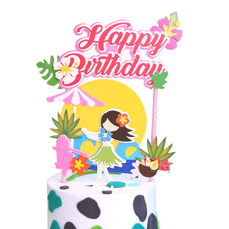 Summer Cupcake Toppers Picks Luau Cake Decorations Hawaiian Cake Toppers Luau Birthdays