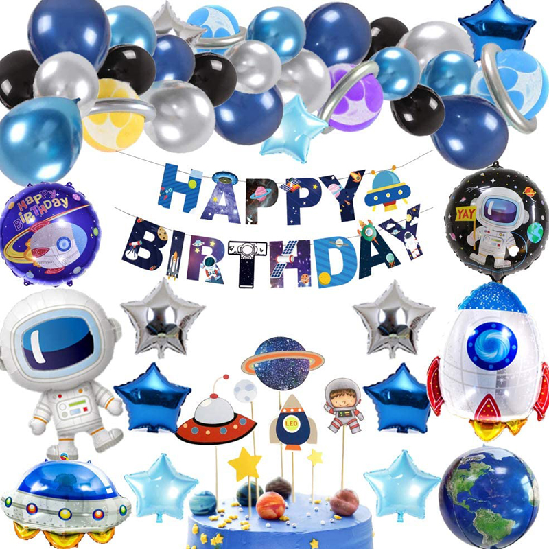 Birthday Party Decorations Universe Space Theme Supplies Outer Space Party Astronaut Balloons
