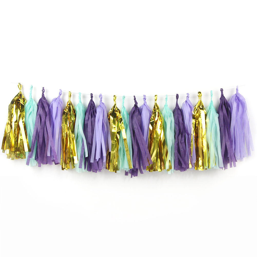 Tassel Garland Mermaid Birthday Party Decorations Tissue Papper Tassels Banner