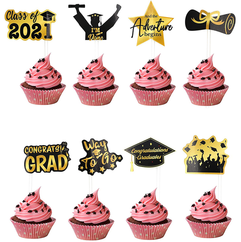 Graduation Cupcake Toppers Class of 2021 cupcake Toppers Picks for Graduation Cupcake