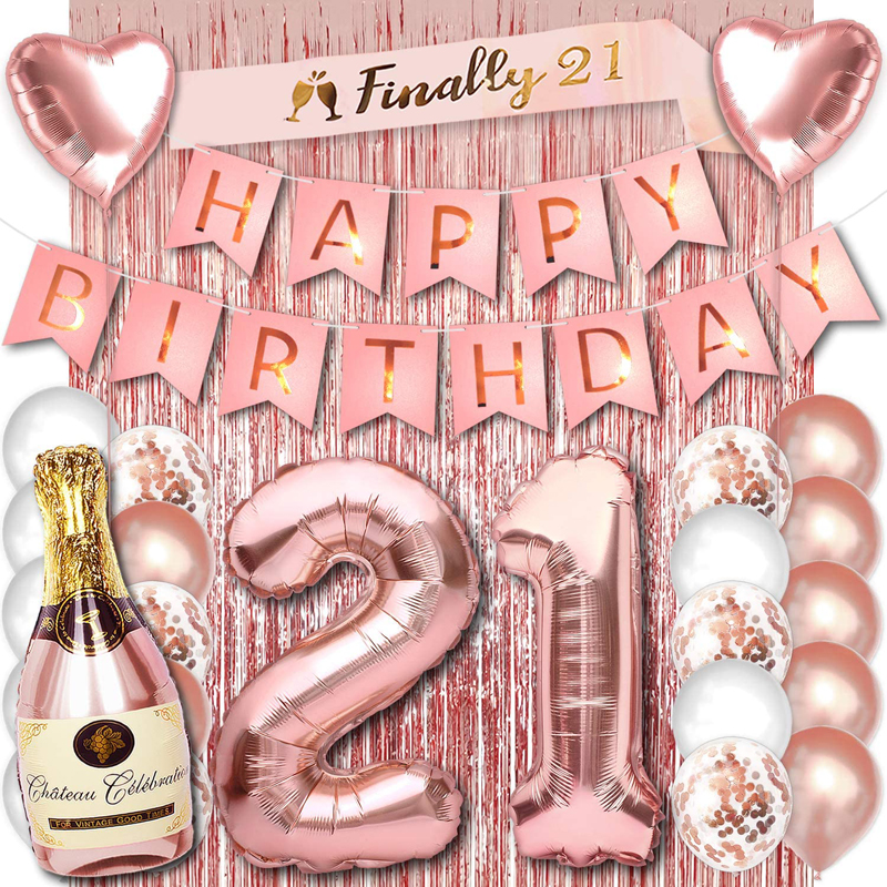 21 Birthday Party Decorations for Her Rose Gold Supplies Big Set 21 birthday party, girls birthday decorations wholesale