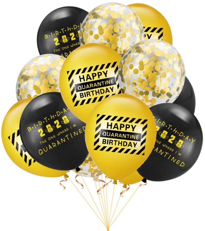 Epidemic Quarantine Birthday Balloon Set Birthday Party Decoration Gold Sequined Balloons