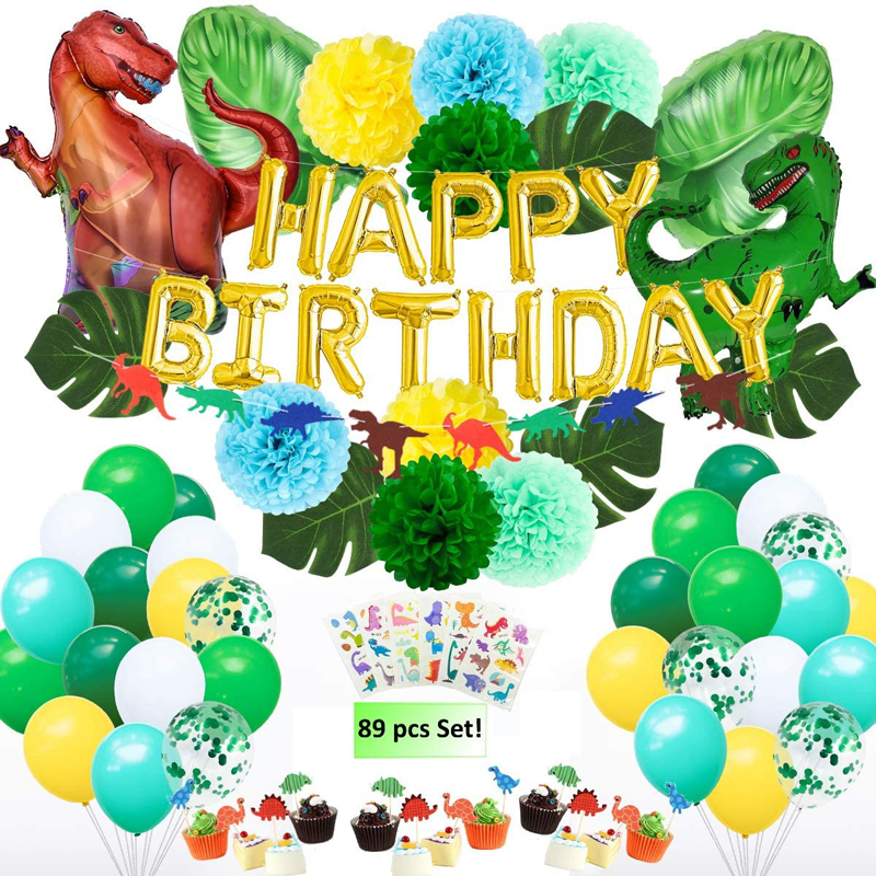 Dinosaurs Happy Birthday Party Banner Decorations Supplies Kids Theme Boys Girls Jungle Parties