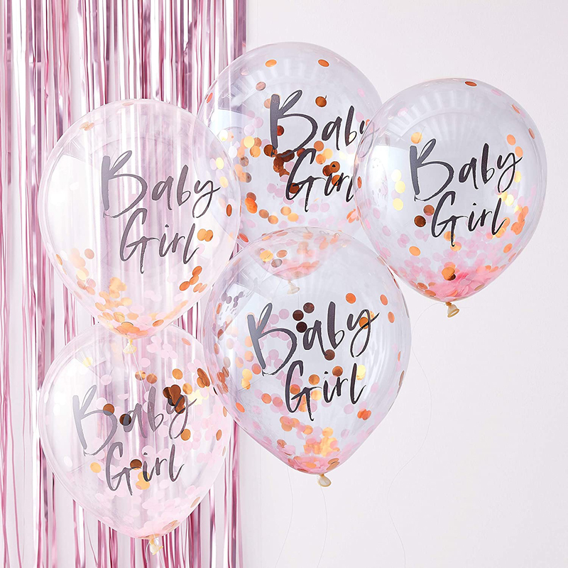 Ginger Ray Twinkle Twinkle Rose Gold Foiled Baby Girl Confetti Decorative Baby Shower