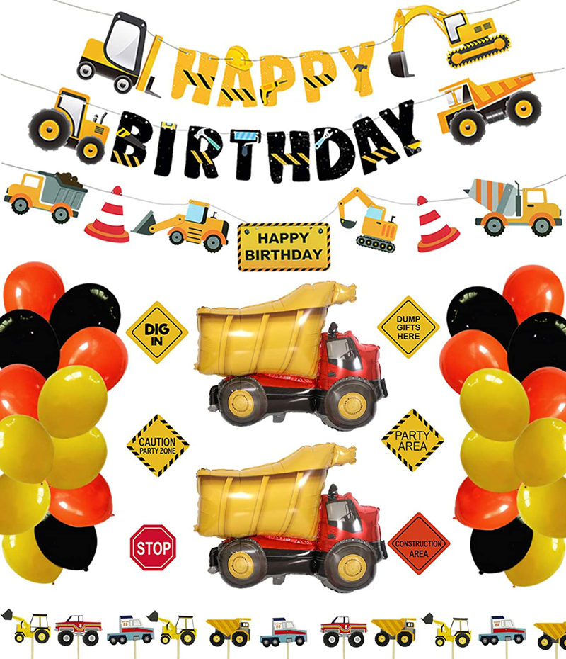 Construction Birthday Party Supplies Dump Truck Party Decorations Kits Set with 2 foil balloons for Kids, China Construction Birthday Party, Party Supplies wholesale