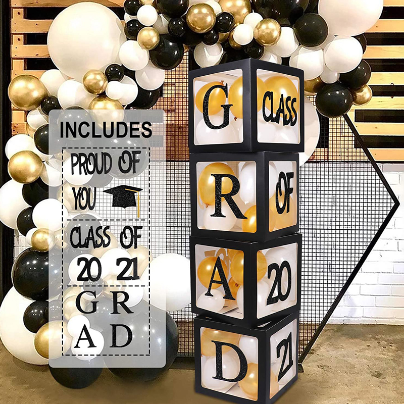 2021 Graduation Decorations Party Supplies Balloon Boxes Letters of GRAD Class of School Celebrations, China 2021 Graduation Decorations, Balloon Boxes wholesale