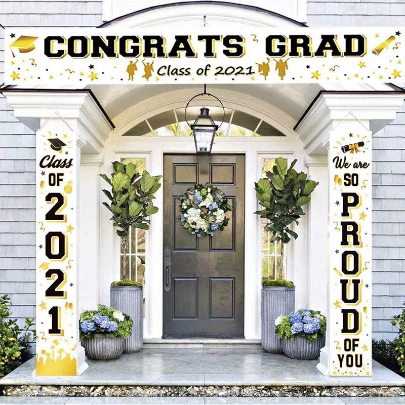 2021 Class Graduation Decorations Banners We are So Proud of You Graduation Party Supplies Large Banner, China 2021 Graduation Decorations, Banners wholesale