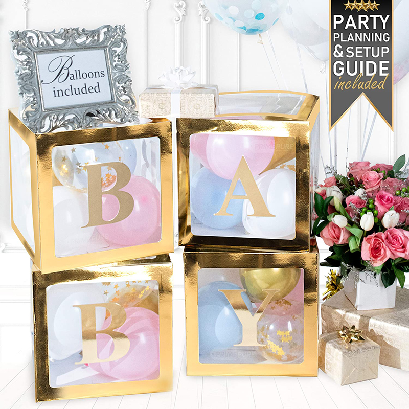 Premium Gold Baby Boxes For Boy or Girl Baby Shower Gender Reveal Decorations