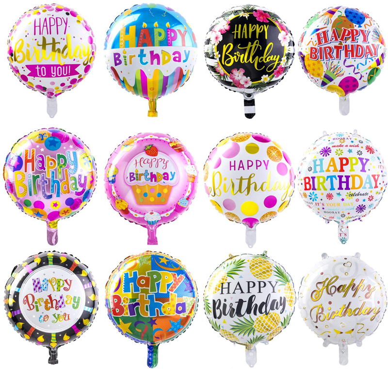 Alles Gute zum Geburtstag Aluminiumfolienballons mit 100-Meter-Bändern Helium schwimmende Mylar-Ballondekorationen