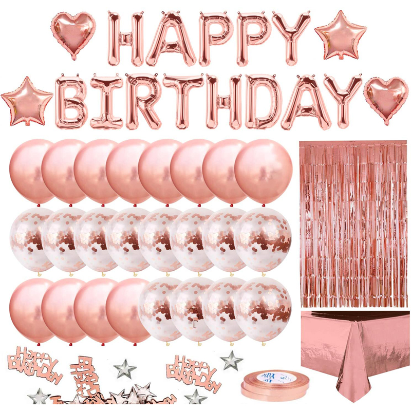 Confetti Balloons Foil Balloon Rose Gold Birthday Decorations Background Curtain