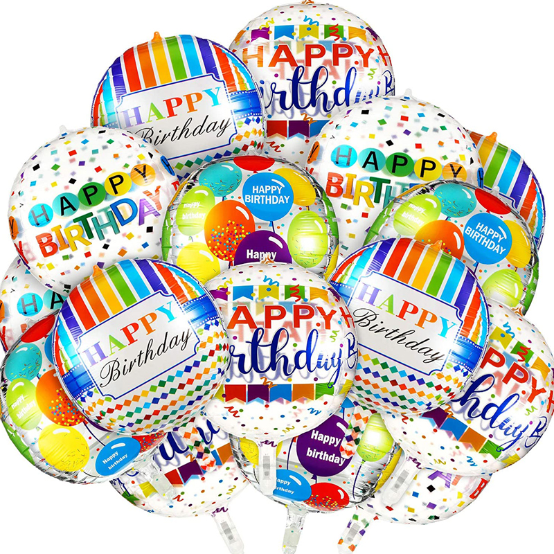 Happy Birthday Aluminum Foil 4D Balloon Helium Foil Balloons for Birthday Party Decorations