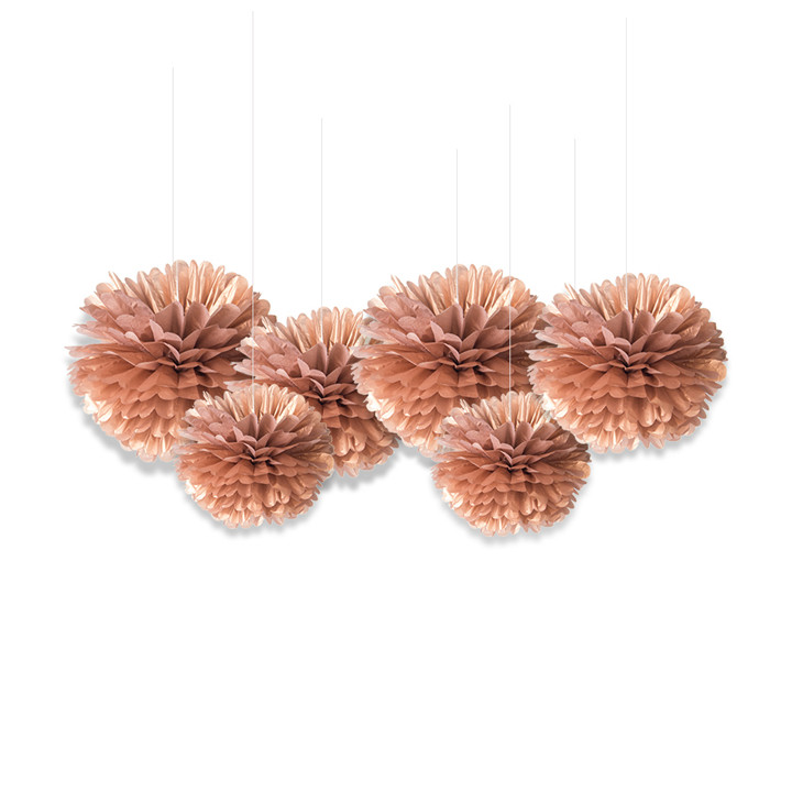 Rose Gold Paper Pom Pom Decoration For Wedding Birthday Party Decorations  pom pom party decorations, rose gold decoration wholesale