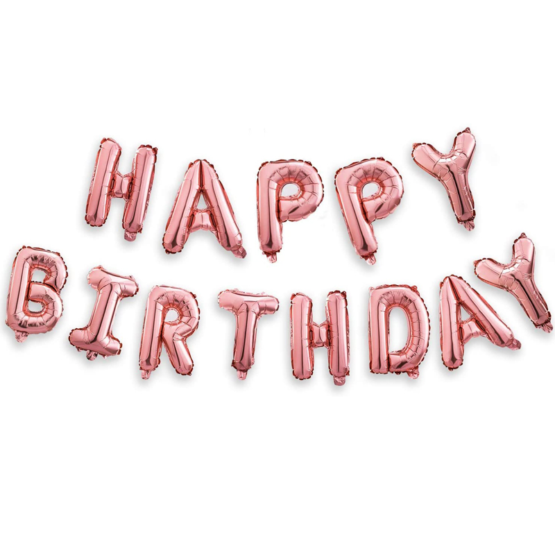Happy Birthday Inflatable 3D Pink Foil Letters Party Balloons Banner Decorations