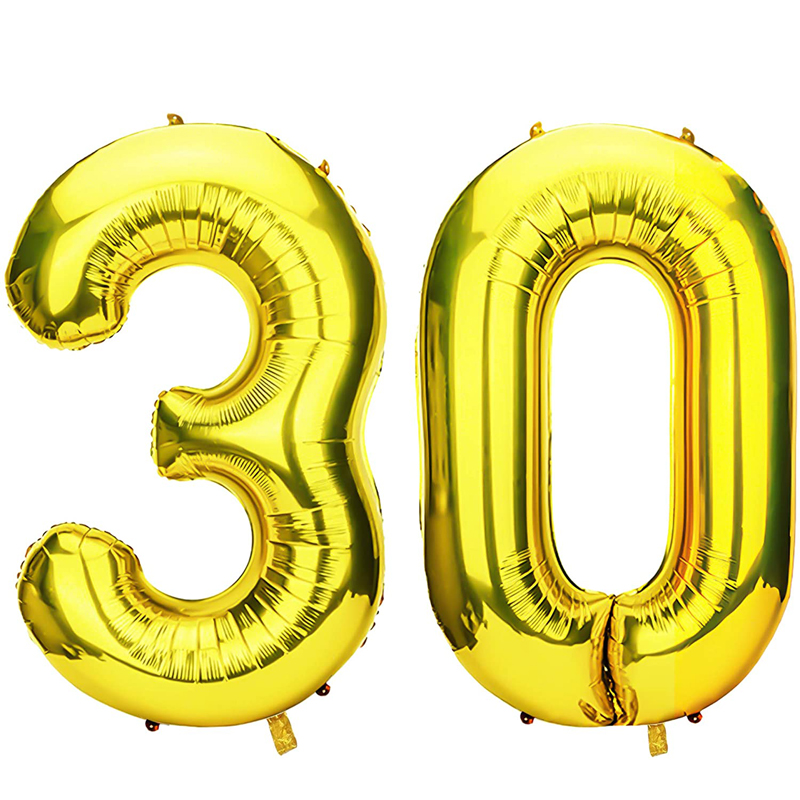 30 Number Balloons Jumbo Giant 30 Helium Foil Mylar Big Number Balloons 30th Birthday