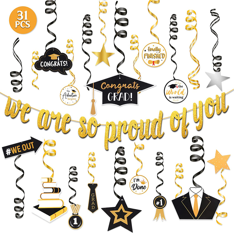 2021 Graduation Decorations Graduation Party Supplies We Are So Proud of You Congratulations, China Grad Banner, Party Supplies Kit wholesale
