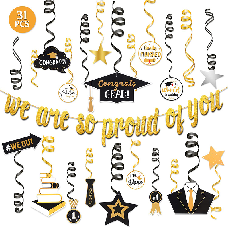 2022 Graduation Decorations Graduation Party Supplies We Are So Proud of You Congratulations Grad Banner, Party Supplies Kit wholesale