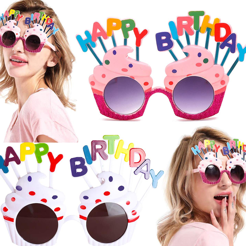 Feliz cumpleaños Fiesta Gafas de sol Número Marco de cristal Novedad Gafas Celebraciones