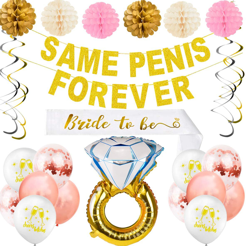 Bachelorette Party Decorations Bridal Shower Supplies Bride to be kit Same Forever Banner, China Bachelorette Party Decorations, Bridal Shower wholesale