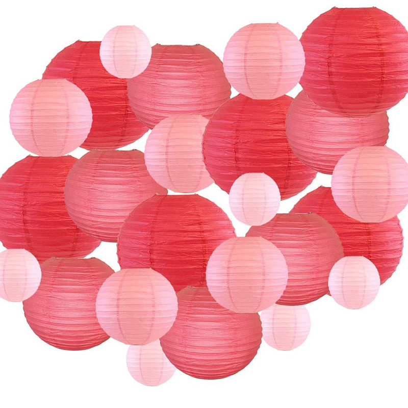 Assorted Pink Colors Paper Lantern for Birthday Wedding Party Baby Shower Decorations