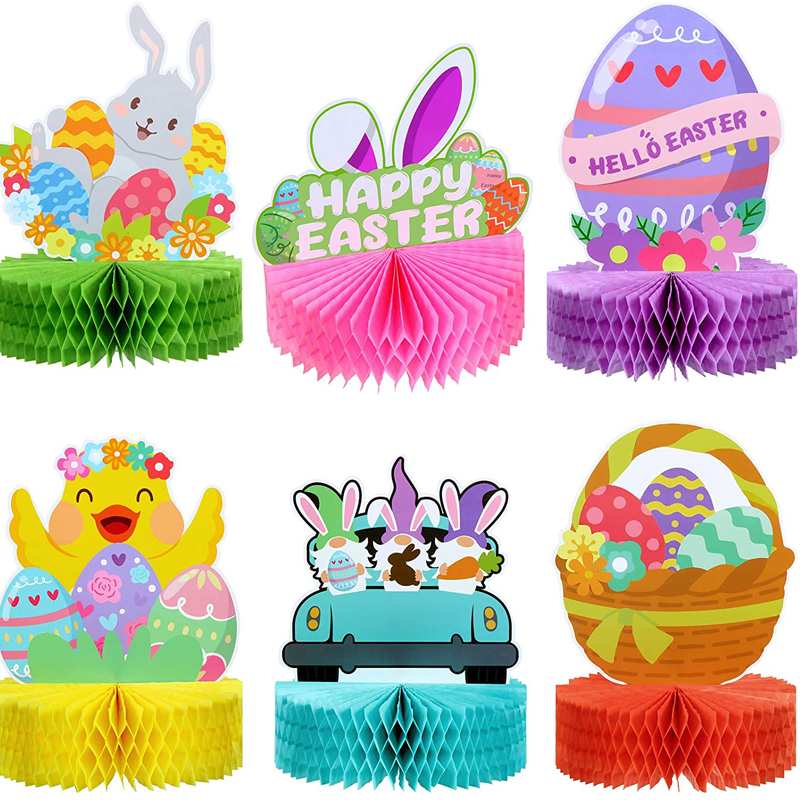 Easter Honeycomb Centerpieces Decoration Easter Bunny Cakes Balls Table Toppers