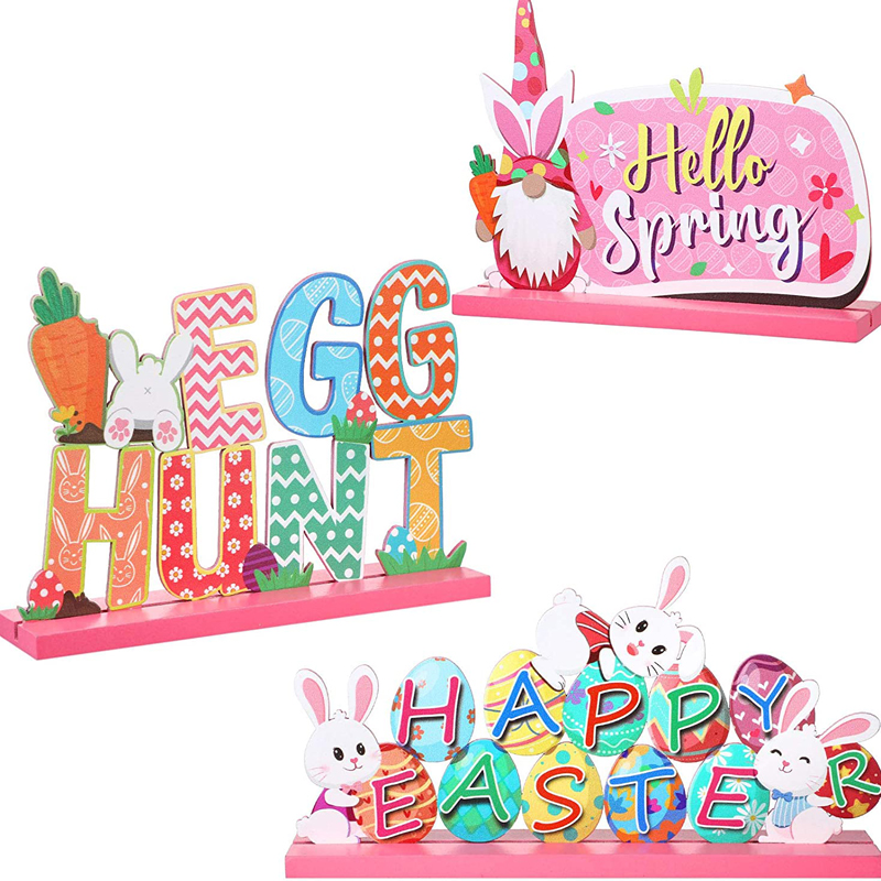 Easter Party Decorations Happy Egg Hunt Table Centerpieces Decoration Signs Hello Spring, China Easter Party Decorations, Table Centerpieces wholesale