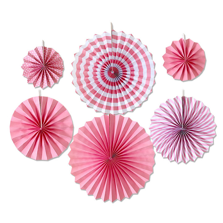 Wholesale-Paper-fans-pink-set-decorations