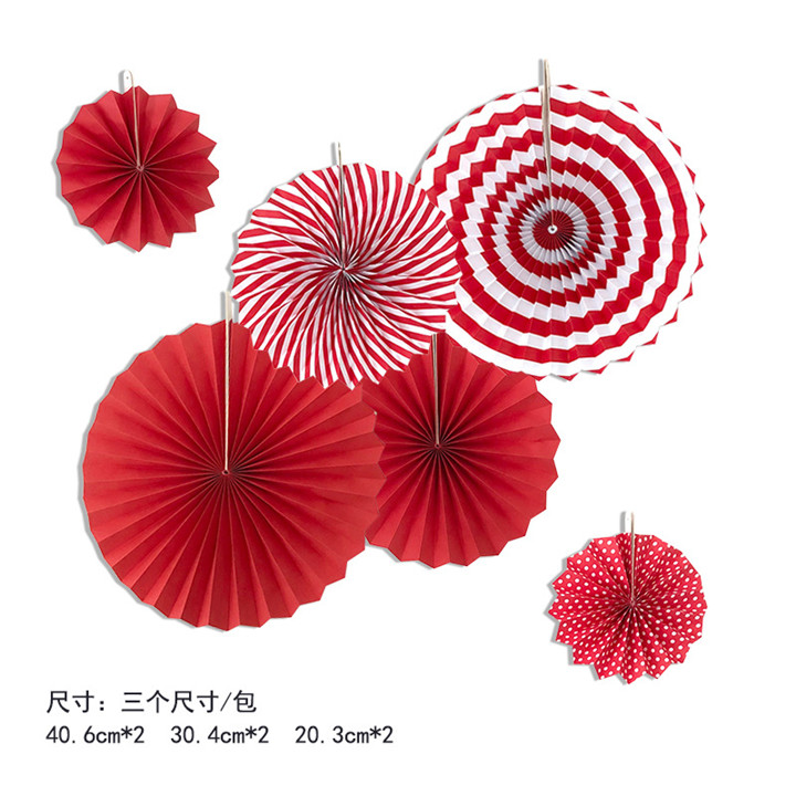 Wholesale-Paper-fans-red-set-decorations