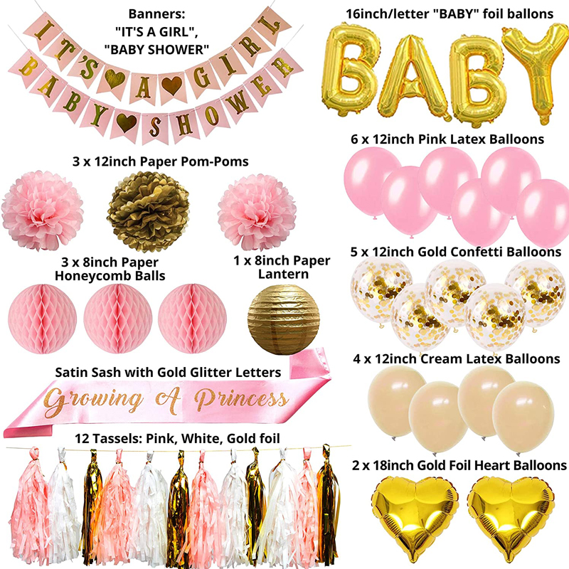 Its-A-Girl-Baby-Shower-Decorations-for-Girl-Pink-and-Gold-Combo-Kit