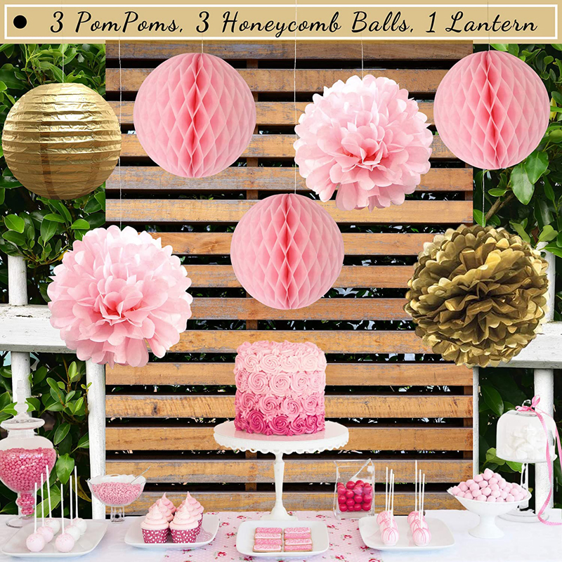 Its-A-Girl-Baby-Shower-Decorations-for-Girl-Pink-and-Gold-Paper-Lanterns