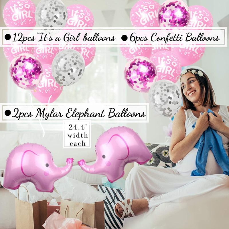 Pink-Grey-White-Elephant-Baby-Shower-Decorations-for-Girl-Balloons