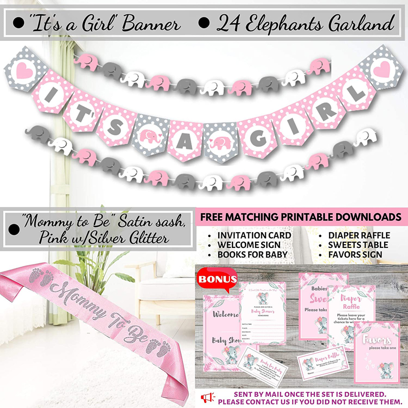 Pink-Grey-White-Elephant-Baby-Shower-Decorations-for-Girl