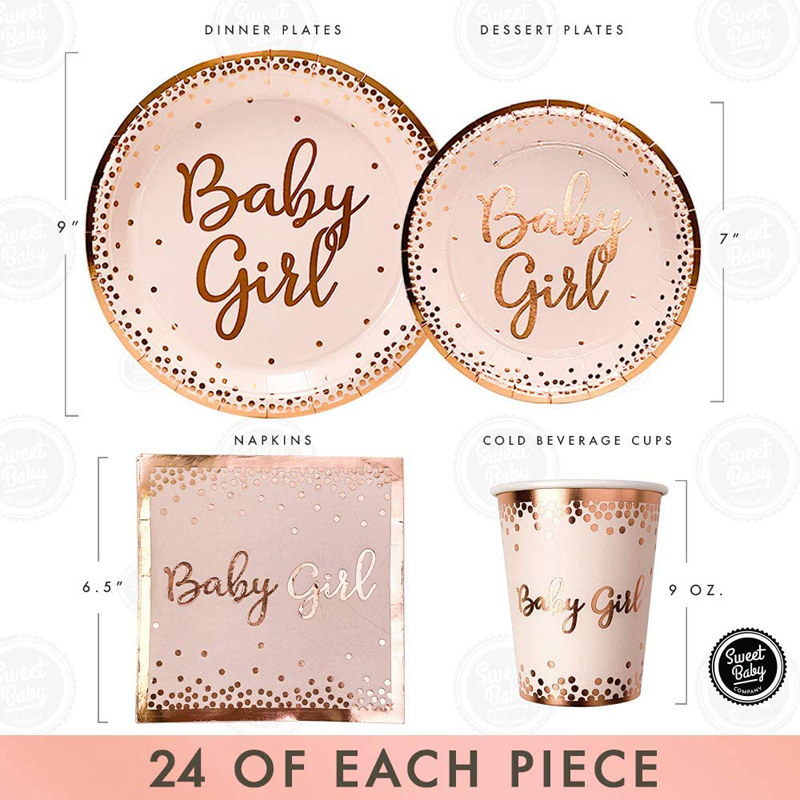 Sweet-Baby-Shower-Napkins-Girl-for-24-With-Rose-Gold-Pink