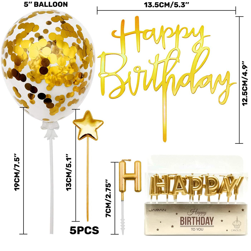 Gold-Cake-Topper-Girl-Women-Birthdays-Decorations