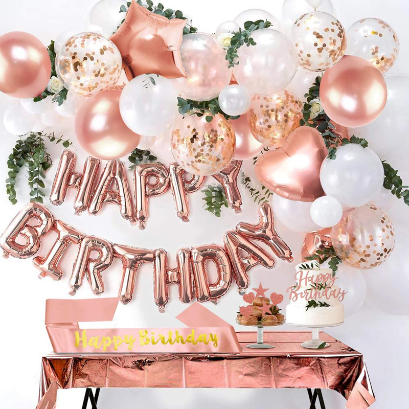 Women-Girl-Birthday-Party-Rose-Gold-Birthday-Party-Decoration-Happy-Birthday-Wholesale