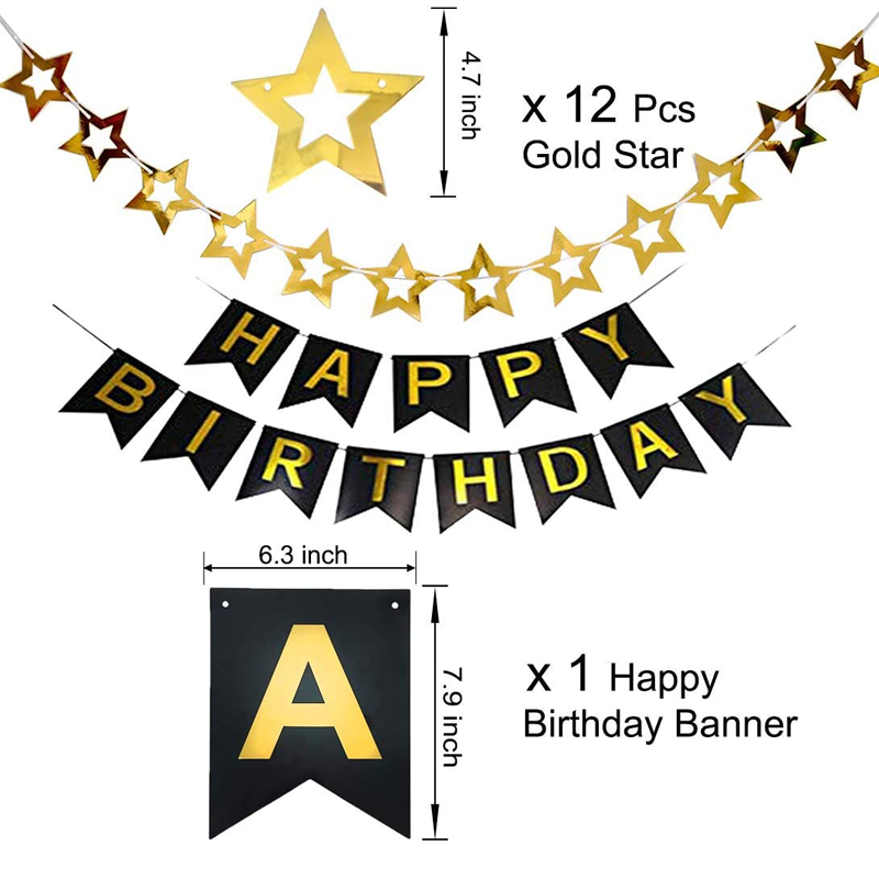 Black-and-Gold-Birthday-Decorations-for-16th-Birthday-Party-Banners