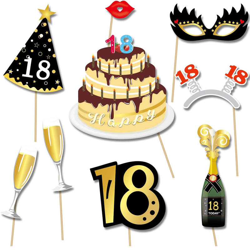 Black-and-Faux-Gold-Happy-Birthday-Decorations-18th